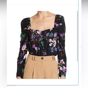 AFRM by Nordstrom black and floral bodysuit NWT size Small
